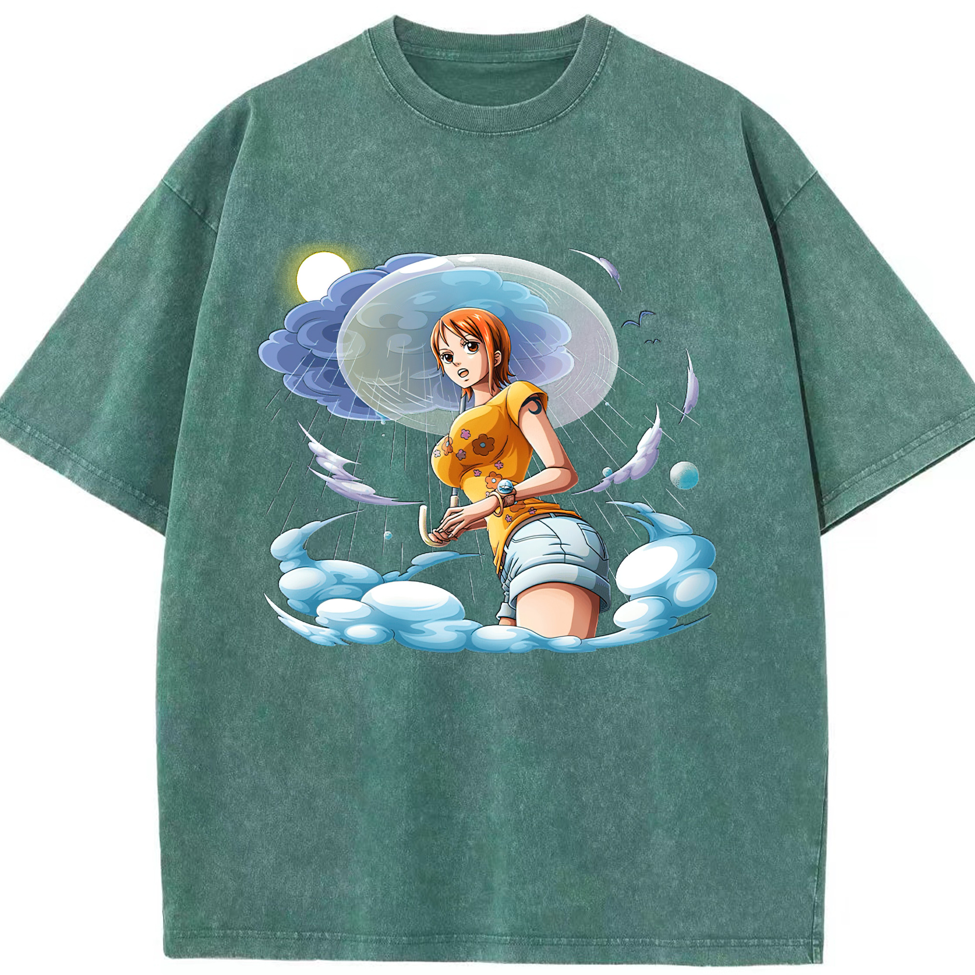 ワンピース ナミ ONE PIECE Nami 綿100% ヴィンテージ風 半袖Tシャツ（フロントプリント）
